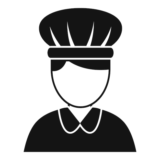 Icono de mujer pastelera Ilustración simple del icono de vector de mujer pastelera para diseño web aislado sobre fondo blanco