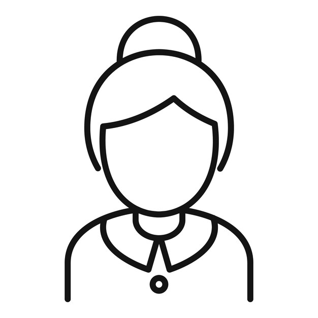 Icono de mujer de servicio de habitaciones Icono de vector de mujer de servicio de habitaciones de contorno para diseño web aislado sobre fondo blanco