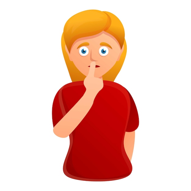 Icono de mujer silencio Icono vectorial de mujer silencio para diseño web aislado sobre fondo blanco