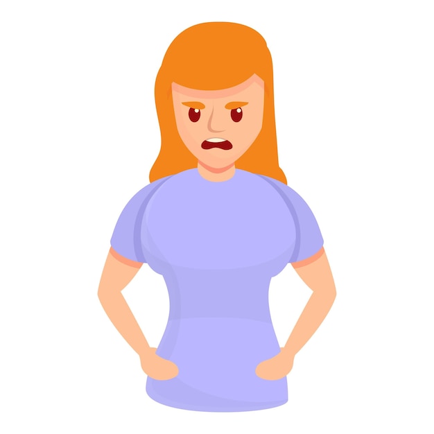 Vector icono de mujer sintiéndose loca caricatura de mujer sintiendo loca icono vectorial para diseño web aislado sobre fondo blanco