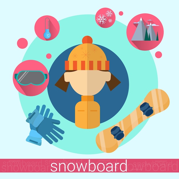Icono de mujer snowboard