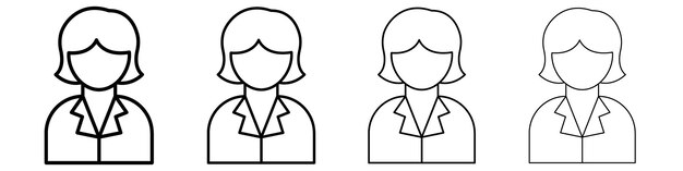 Icono de mujeres de negocios Letrero de ilustración plano