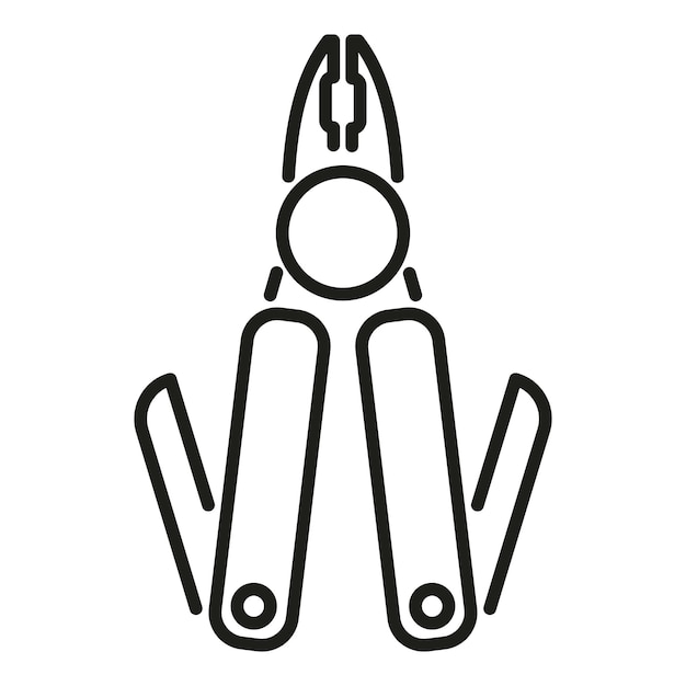 Icono de multiherramienta de negocios vector de contorno navaja herramienta suiza