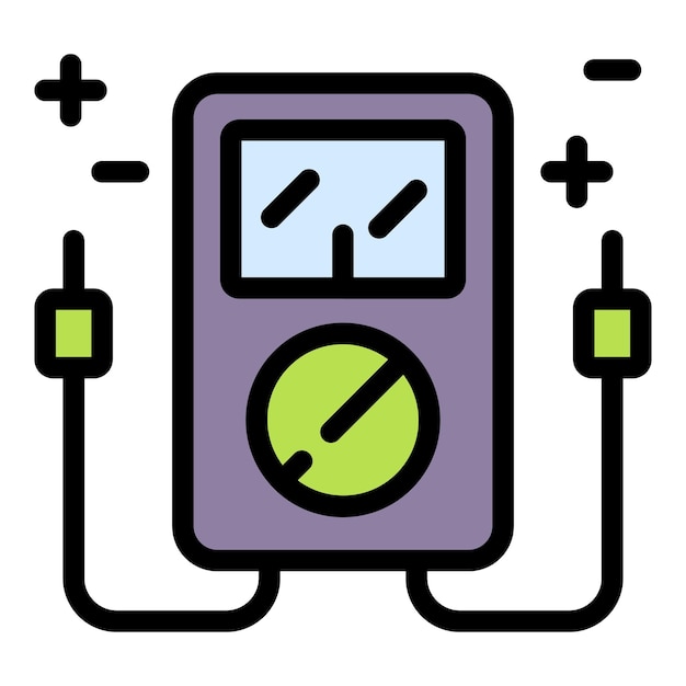 El icono del multímetro es un icono vectorial de multímetro de contorno de color plano aislado