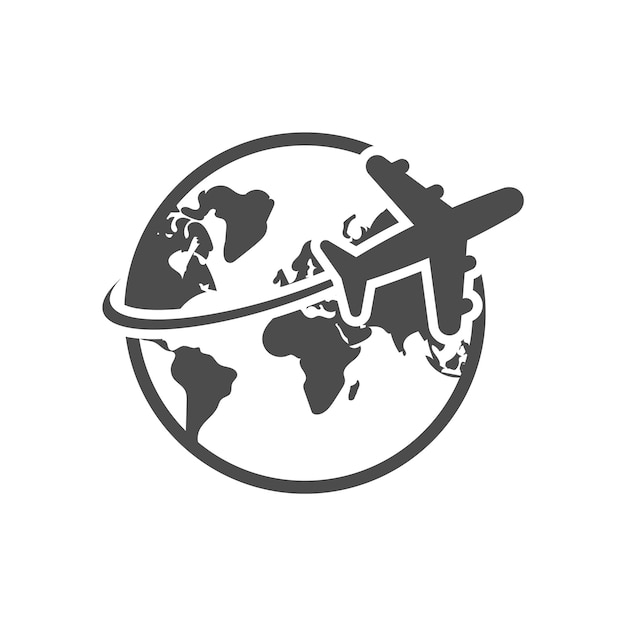 Vector icono del mundo de aviones aislado sobre fondo blanco ilustración vectorial