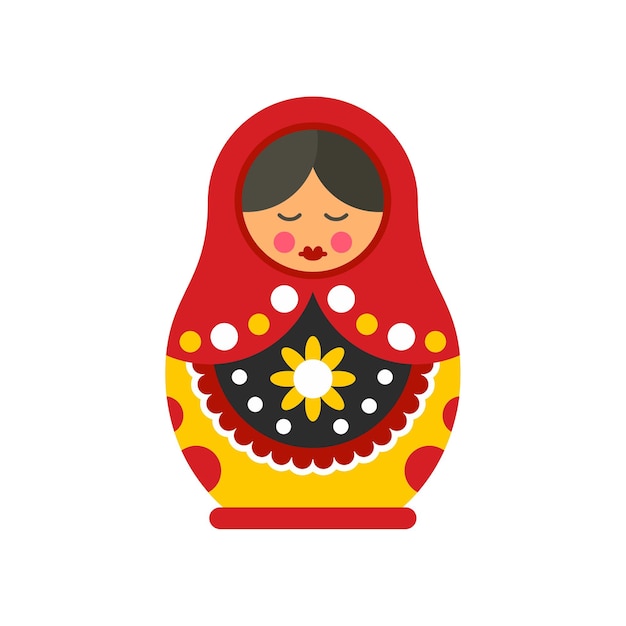 Vector icono de muñeca de anidación lindo ilustración plana de icono vectorial de muñeka de anidación lindo para diseño web