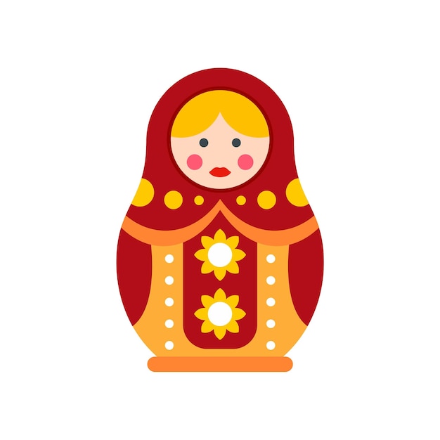 Icono de muñeca de anidación de mujer Ilustración plana de icono de vector de muñeca de anidación de mujer para diseño web