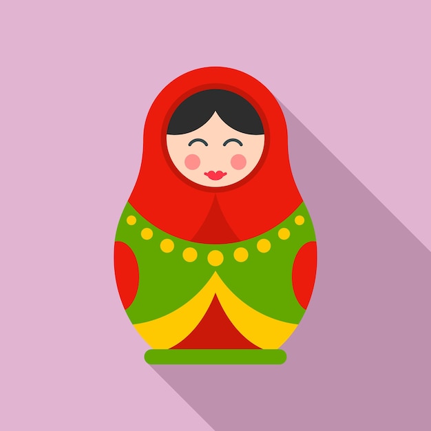 Icono de muñeca anidada Ilustración plana del icono de vector de muñeca anidada para diseño web
