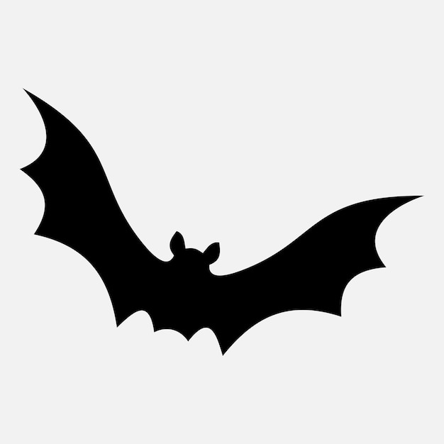 Vector icono de murciélago vectorial blanco y negro aislado sobre fondo blanco