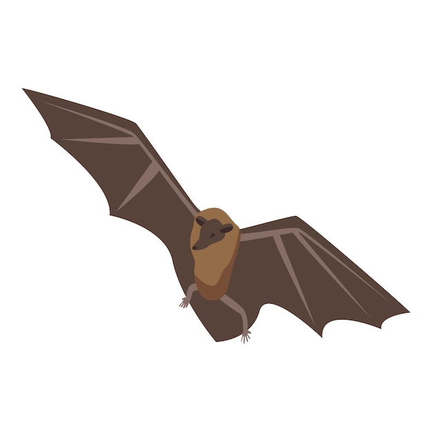 Icono de murciélago volador Isométrico del icono de vector de murciélago volador para diseño web aislado sobre fondo blanco