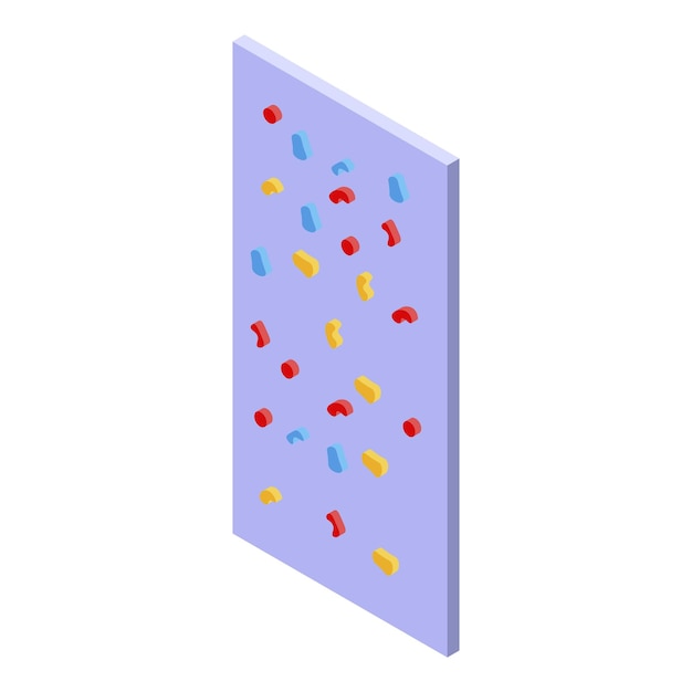 Icono de muro de escalada interior Isométrico del icono de vector de muro de escalada interior para diseño web aislado sobre fondo blanco
