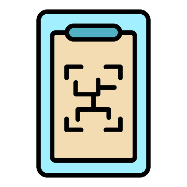El icono del museo telefónico en línea es un vector de contorno, el boleto de pases, la historia antigua, el color plano.