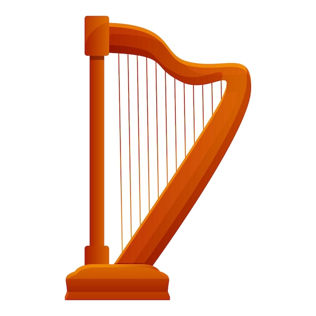 Icono de música de arpa Caricatura de icono de vector de música de arpa para diseño web aislado sobre fondo blanco