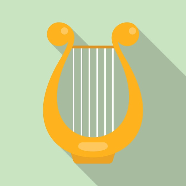 Icono de música de arpa Ilustración plana del icono de vector de música de arpa para diseño web