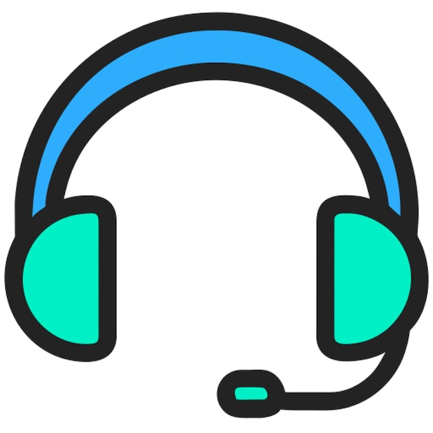 icono de música de auriculares estilo de dibujos animados moderno icono de color