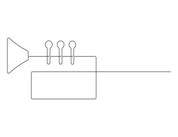 Icono de música dibujo continuo de una sola línea aislado en ilustración vectorial de fondo blanco