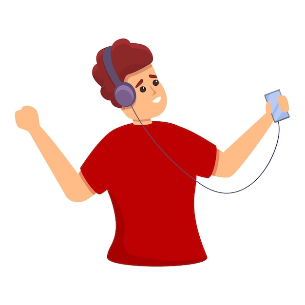 Icono de música de escucha de teléfono inteligente Icono vectorial de música de escuchar de teléfono inteligente para diseño web aislado en fondo blanco