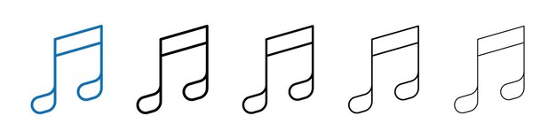 Icono de música Logotipo vectorial de esquema para la aplicación web
