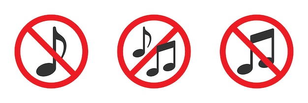 Sin icono de música Música prohibida señal Vector ilustración