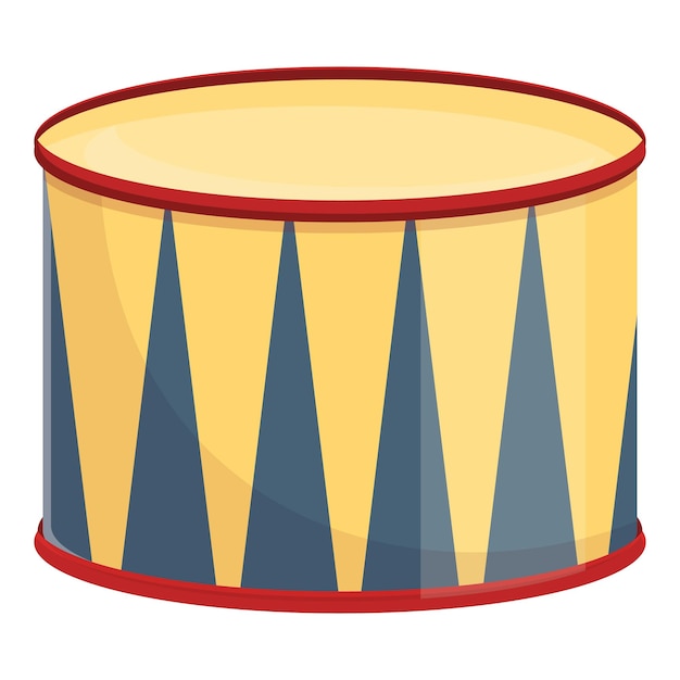 Icono de música de tambor Caricatura de icono de vector de música de tambor para diseño web aislado sobre fondo blanco