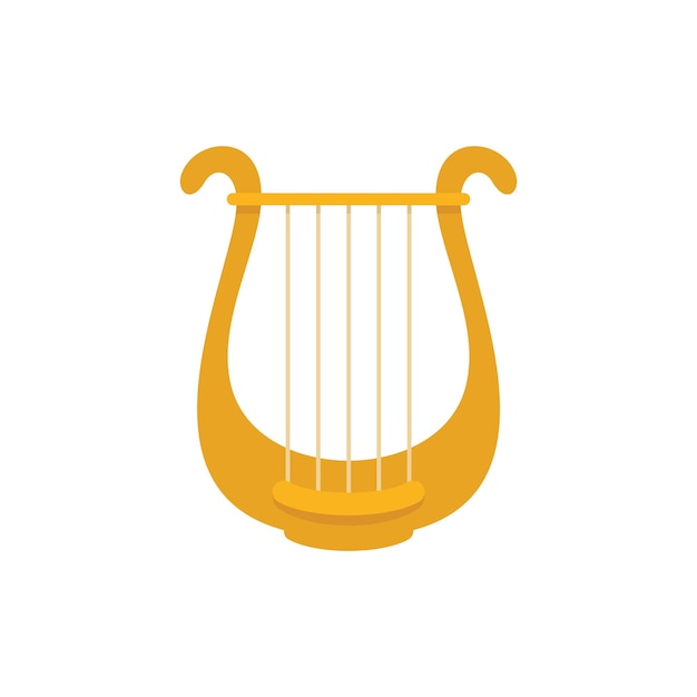 Icono musical de arpa Ilustración plana del icono de vector musical de arpa para diseño web aislado