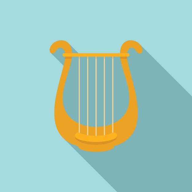 Icono musical de arpa Ilustración plana del icono de vector musical de arpa para diseño web