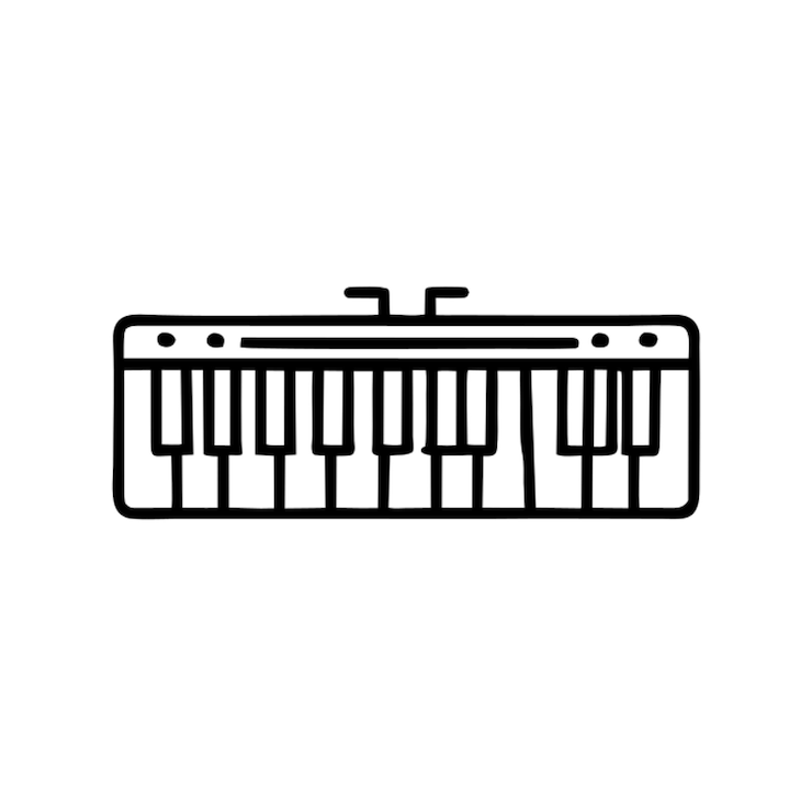 Vector icono musical del teclado