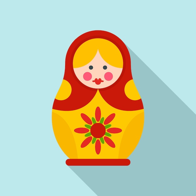 Icono nacional de muñeca de anidación Ilustración plana del ícono vectorial nacional de muñeco de anidación para el diseño web