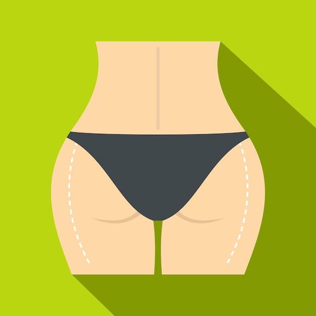 Icono de nalgas de mujer marcadas en las caderas Ilustración plana de nalgas de mujer marcadas en el icono de vector de caderas para web aislado sobre fondo de lima