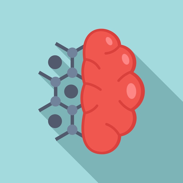 Vector icono de nanotecnología cerebral ilustración plana del icono de vector de nanotecnología cerebral para diseño web