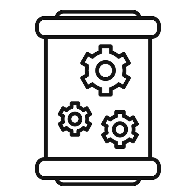 Icono de nanotecnología de cilindro Icono de vector de nanotecnología de cilindro de contorno para diseño web aislado sobre fondo blanco
