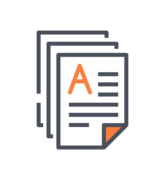 Icono naranja de documento comercial