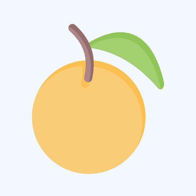 Icono naranja relacionado con el símbolo de frutas y verduras estilo plano ilustración de diseño simple