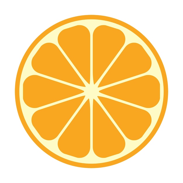 El icono de naranja en rodajas