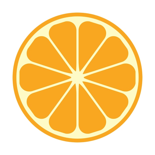 El icono de naranja en rodajas