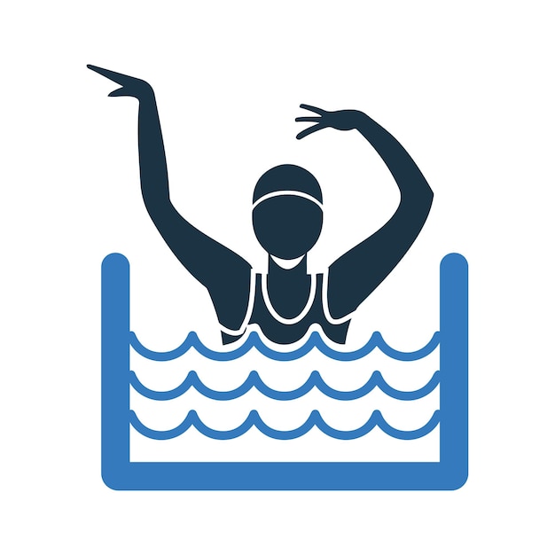 Icono de natación en la piscina Ilustración vectorial editable sencilla