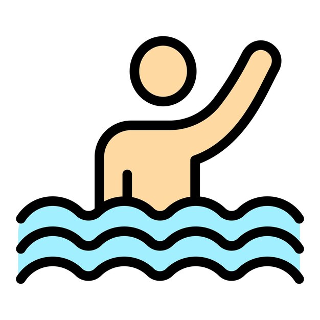 Icono de natación sincronizada deportiva Contorno Icono vectorial de natación sincrónica deportiva para diseño web aislado en fondo blanco de color plano