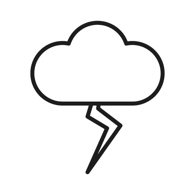 El icono de la naturaleza de la nube el poder del rayo golpea bruscamente Ilustración vectorial EPS 10
