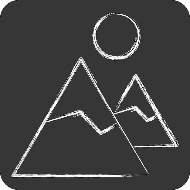 Icono Naturaleza relacionada con Ocio y Viajes símbolo tiza Ilustración de diseño sencillo de estilo