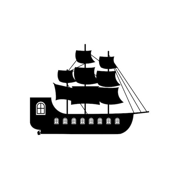 Vector el icono náutico del velero caravel