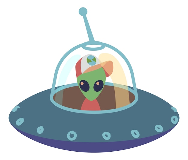 El icono de la nave espacial alienígena El platillo volador del ufo de dibujos animados
