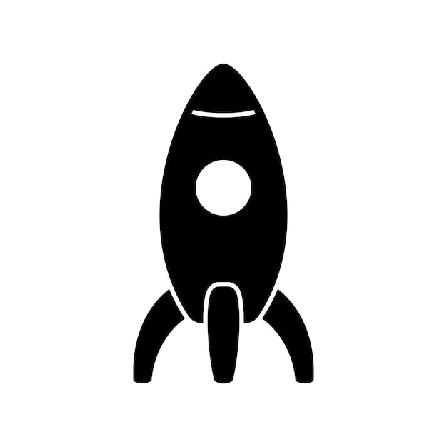 Icono de nave espacial cohete aislado sobre fondo blanco Aviones para cosmonautas que exploran el universo enseñando el desarrollo de ilustración vectorial