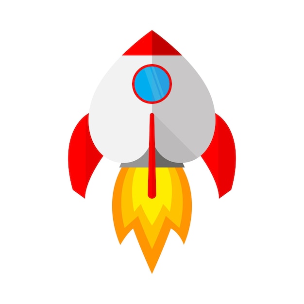 Vector icono de nave espacial en diseño plano ilustración vectorial