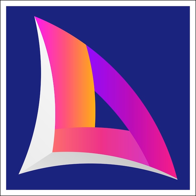 Icono de nave Icono de barco Vector abstract logotipo de arco iris de color Premium Vector triángulo abstracto