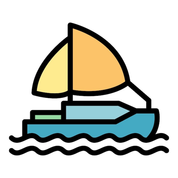 Icono de la nave de reubicación Contorno del icono vectorial de la nave del reubicación Color plano aislado