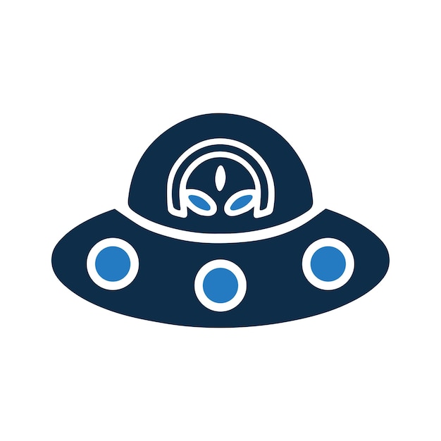 El icono de la nave voladora alienígena Vector de color sencillo