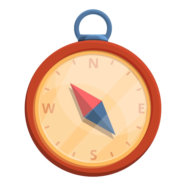 Icono de navegación con brújula de Safari Caricatura de icono de vector de navegación con brújula de Safari para diseño web aislado sobre fondo blanco