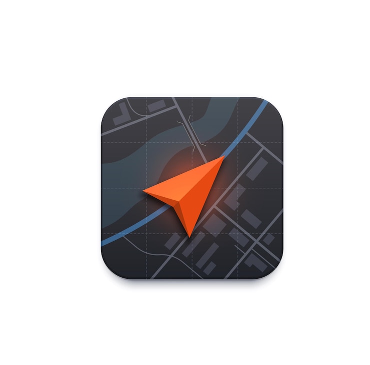 Vector icono de navegación del mapa, puntero de flecha de dirección de viaje por carretera en el mapa de la ciudad, aplicación vectorial. navegación por mapa de la ciudad, destino de ruta de automóvil o ruta de automóvil e ícono de aplicación de seguimiento de navegación de viaje