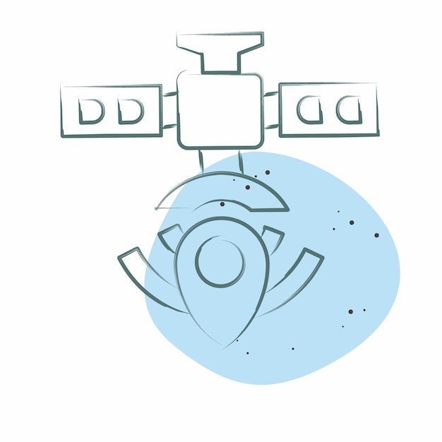 Icono Navegación por satélite relacionado con el símbolo de satélite Color Spot Estilo diseño simple editable