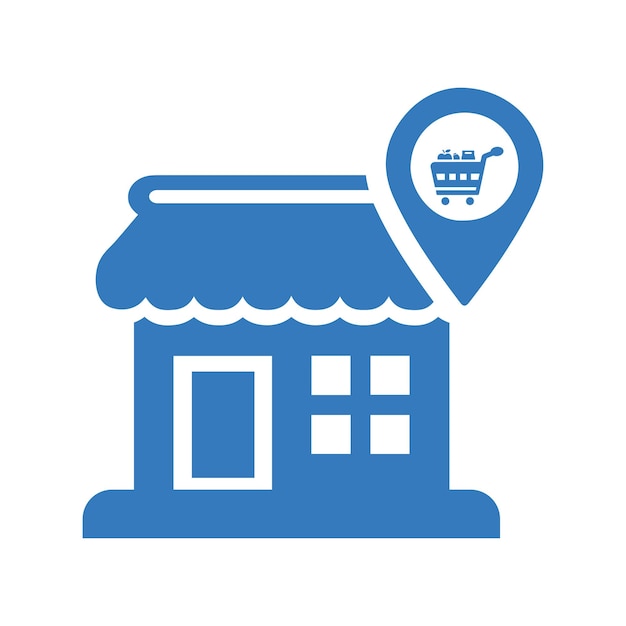 Icono de navegación de la tienda Diseño de color azul